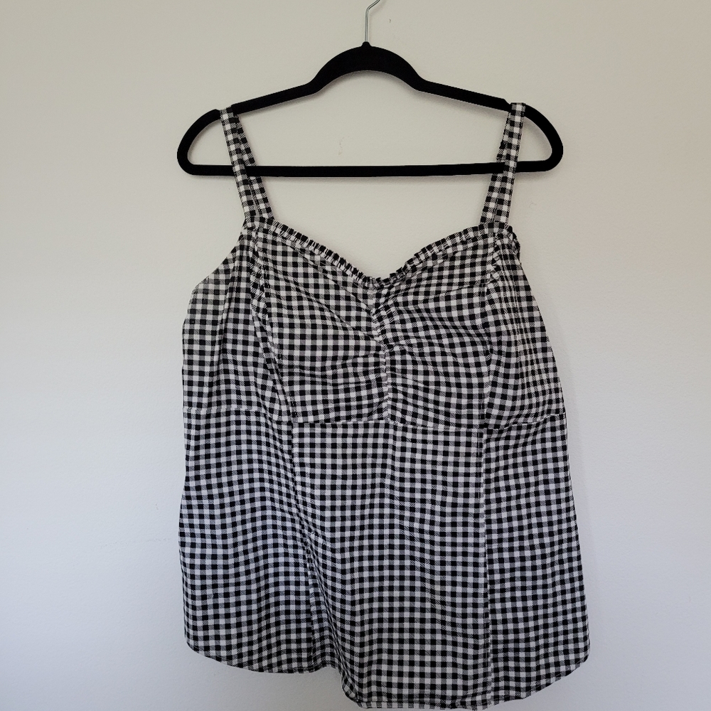 Torrid Black Gingham Bustier Top